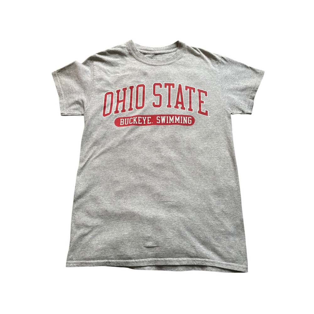 Ohio State Buckeyes small Swimming T-Shirt Gray J.America Short‎ Sleeve OSU Tee